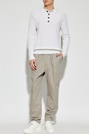 Eleventy Cashmere Long-sleeve Polo, Mens, White