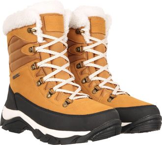 Mountain Warehouse Innsbruck Womens Snow Boots Fleece Lined Waterproof Winter Shoes Brown