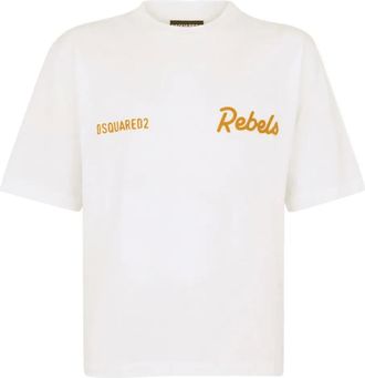 Dsquared2 Rebels T-shirt met lettering - Wit