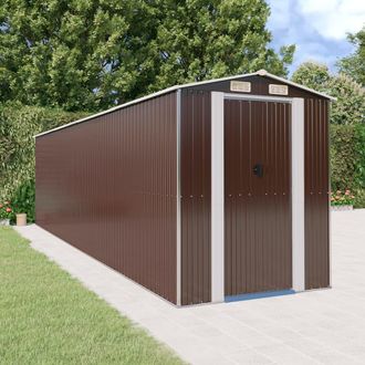 vidaXL Cobertizo Jard&iacute;n Acero Galvanizado Marr&oacute;n Oscuro 192x772x223 Cm Vidaxl