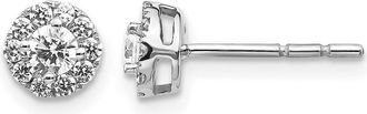 Diamond2Deal 14k White Gold 1/2 Ct Lab Grown Diamond Cluster Stud Earrings