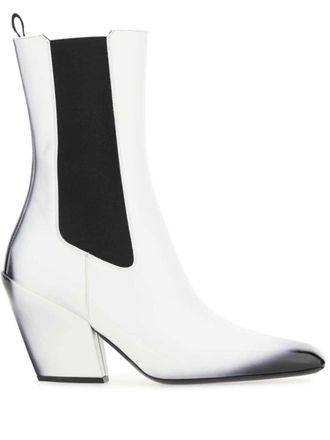 Prada 100mm leather Chelsea boots - White