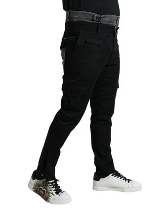 Dolce & Gabbana Cotton-Stretch Jogger Cargo Pants - Black