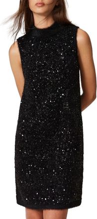 Twin-Set Sleeveless High-Neck Sequin Mini Dress