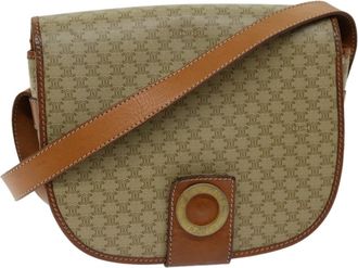 Celine Macadam Beige Canvas Shoulder Bag (Pre-Owned)