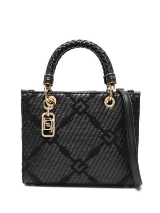 Elisabetta Franchi small jacquard tote bag - women - Polyamide/Polyester/Cotton - One Size - Black