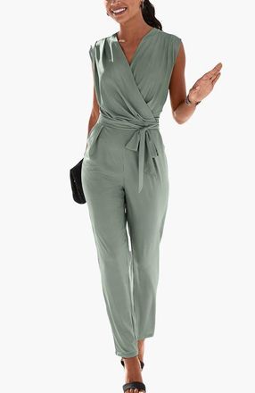 Lascana Womens Wrap Look Jumpsuit in Jade at Nordstrom, Size 12