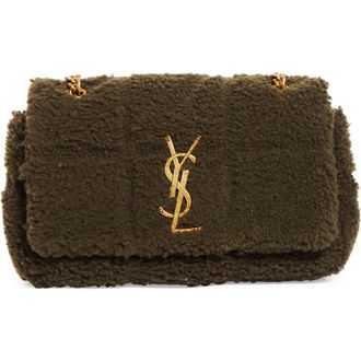 Saint Laurent Small Jamie Genuine Shearling Shoulder Bag in Lichen at Nordstrom