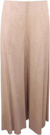 Emma & Gaia P3443 Katoenen Broek - Dames - Wijde Broeken - Beige - M - Katoen - Broeken