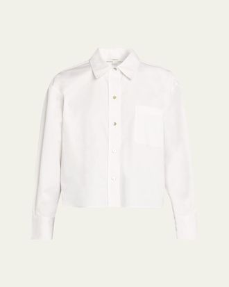 Vince Cropped Long-Sleeve Shirt