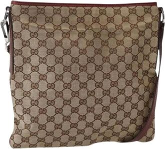 Gucci Pre-owned Cross Body Bags, female, Beige, Size: ONE SIZE Pre-owned Vintage Canvas Cross Body Bag