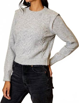 Design History Crewneck Cable Sweater In Airstream