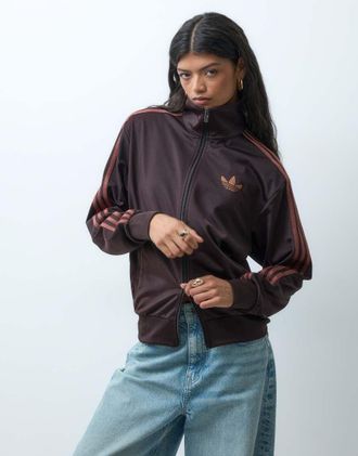 adidas Originals Firebird top tuta ampio in marrone tono su tono