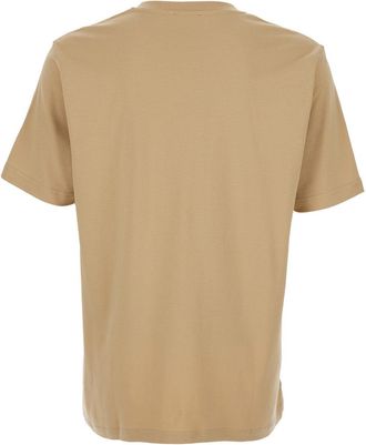 Diesel Mens T-Shirt T-Adjust-Met Beige Cotton T-Shirts And Polos