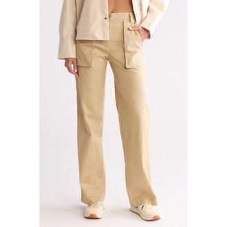 TWP Isa Side Stripe Stretch Twill Pants in Khaki at Nordstrom Rack, Size 4