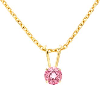 SuperJeweler 1/8 Carat Gemstone Solitaire Pendant Necklace in Gold with Free Chain - Multiple Gemstone Options Available