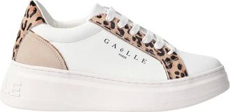 Gaëlle Paris Sneakers, female, White, 3 UK, Animalier Trainers Addict in Action Leather