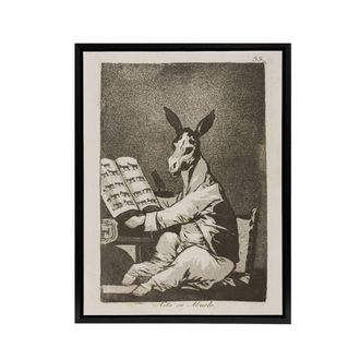 Artery8 And so was his grandfather Francisco Goya Framed Canvas Wall Art Print in Grey | Size: W24 x H32