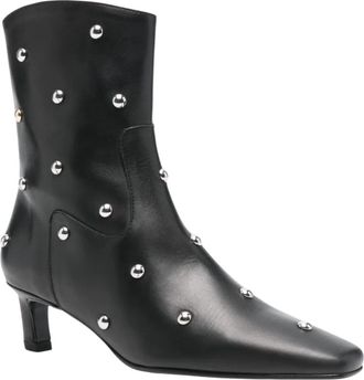 Alohas Womens Nash Studs Leather Ankle Boot In Black