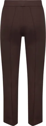 Blanca Vita Womens Coffee Stretch Jersey Trumpet Trousers Brown Viscose