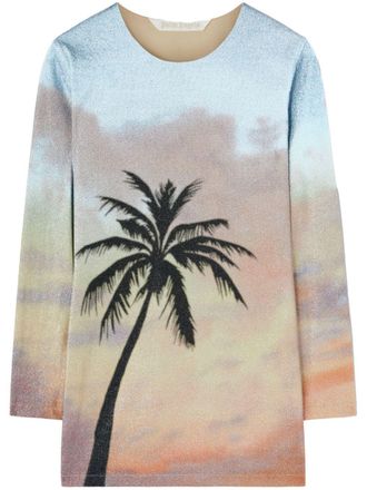 Palm Angels Sunrise Palm mini dress - women - Polyester/Polyamide/Spandex/Elastane/Polyester - 40 - Blue