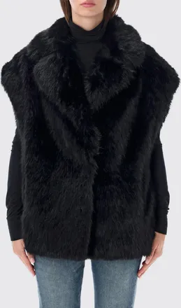 Stand Studio Gilet corto in pelliccia sintetica con collo a scialle