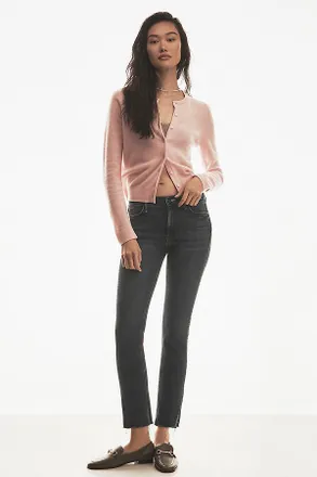 Mother The Dazzler Mid-Rise Ankle Straight-Leg Jeans