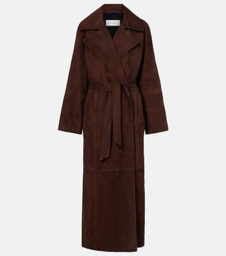 Nour Hammour Althea suede wrap coat