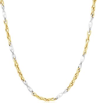 Pompeii3 Mens Designer Figaro 14k Gold (28gram) or Platinum (52gram) 4mm Link Chain Necklace 24
