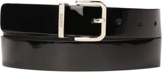 Kazar Glad gelakt riem met vierkante gesp - Dames - Riemen - Zwart - 110 CM - Accessoires