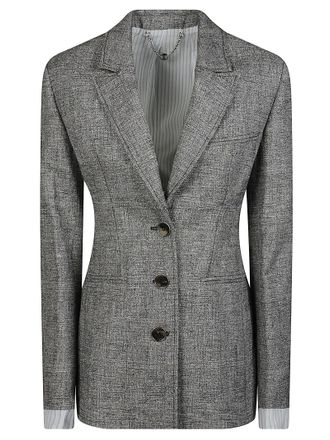 Paco Rabanne Tailored Silk Jacket with Textured Grey Fabric