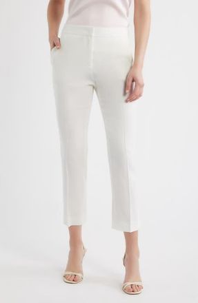BOSS Tapria Slim Fit Crop Pants in Bright White at Nordstrom, Size 12