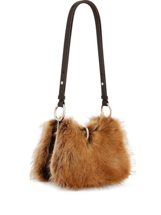 Paco Rabanne ring-detail fur shoulder bag - women - CALFSKIN - One Size - Brown