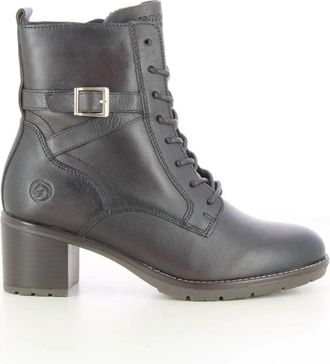 Remonte D2A74 Enkellaarzen - Dames - Laarzen met Hak - Bruin - 41 EU - Leer - Schoenen