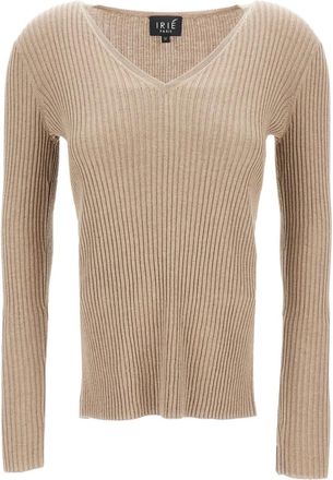 Irié V-neck ribbed-knit jumper - Neutrals