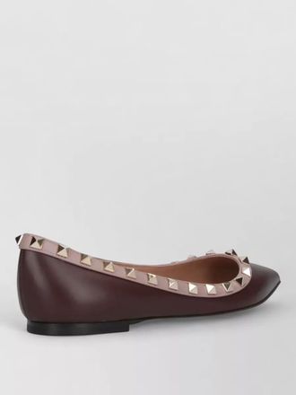 Valentino Garavani flat sole pointed toe pumps studded trim