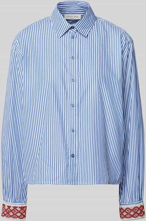 Christian Berg Regular Fit Hemdbluse mit durchgehender Knopfleiste in Blau, Gr&ouml;&szlig;e 42