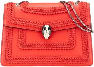 Bulgari Pre-owned Shoulder Bags, female, Red, Size: ONE SIZE Pre-owned Leather shoulder-bags