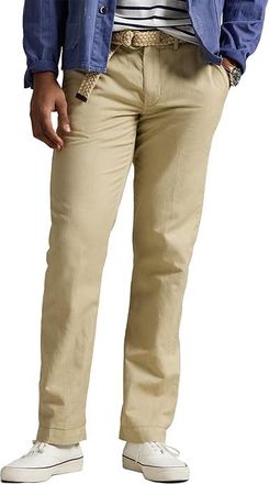 Polo Ralph Lauren Classic Fit Linen-Blend Pants Mens Clothing Coastal Beige : 34 34, Cotton/Linen/Lyocell