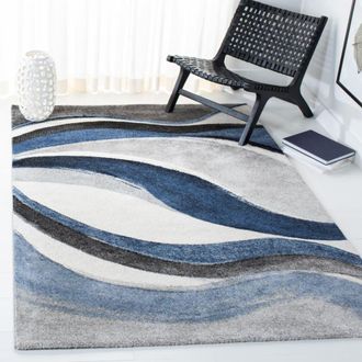 Safavieh Alfombra contempor&aacute;neo de polipropileno gris/azul, 122 x 122 cm