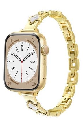 BCBGeneration Universal Fit Clover Bangle Apple Watch Watchband in Gold at Nordstrom Rack