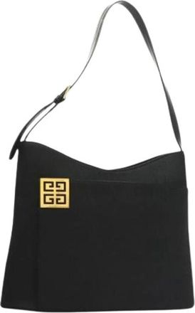Givenchy Pre-owned Shoulder Bags, female, Black, Size: ONE SIZE Pre-owned Canvas Shoulder Bag