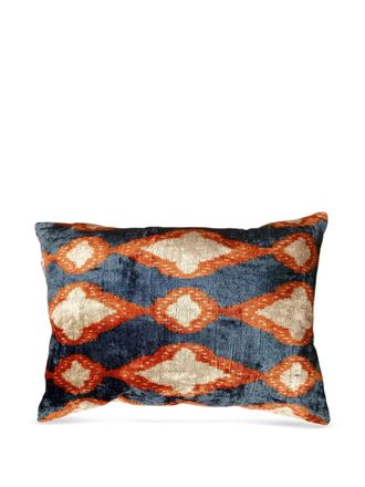 Les-Ottomans silk velvet cushion (50cm x 40cm) - Blue