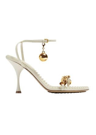 Bottega Veneta White Dot Chain Sandals Size 37