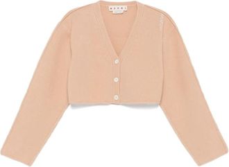 Marni Contrast Collar Cardigan - Dames - Vesten - Roze - S - Katoen - Truien & Vesten