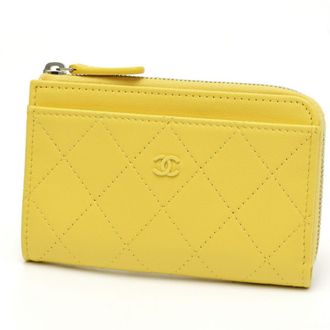 Chanel Yellow Leather Coin Purse/Coin Case (Pre-Owned)