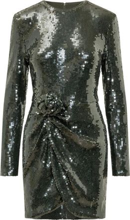 Rotate Sequins Ls Mini Jurk - Dames - Feestkleedjes - Groen - M - Leer - Kleedjes