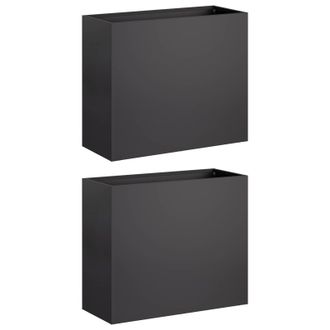 vidaXL Macetero De Jard&iacute;n 2 Uds. Negro 50 X 20 X 40 Cm Vidaxl