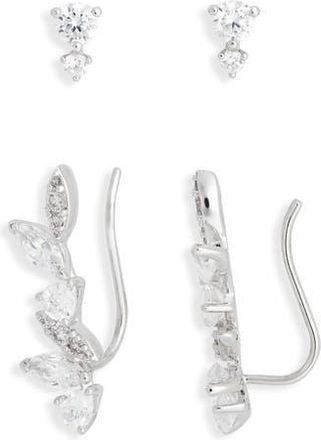 Nadri Set of 2 Lavande Earrings in Rhodium at Nordstrom Rack