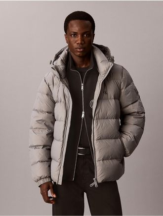 Calvin Klein Jeans Calvin Klein Mens Nylon Relaxed Puffer Jacket - Grey - 2XL